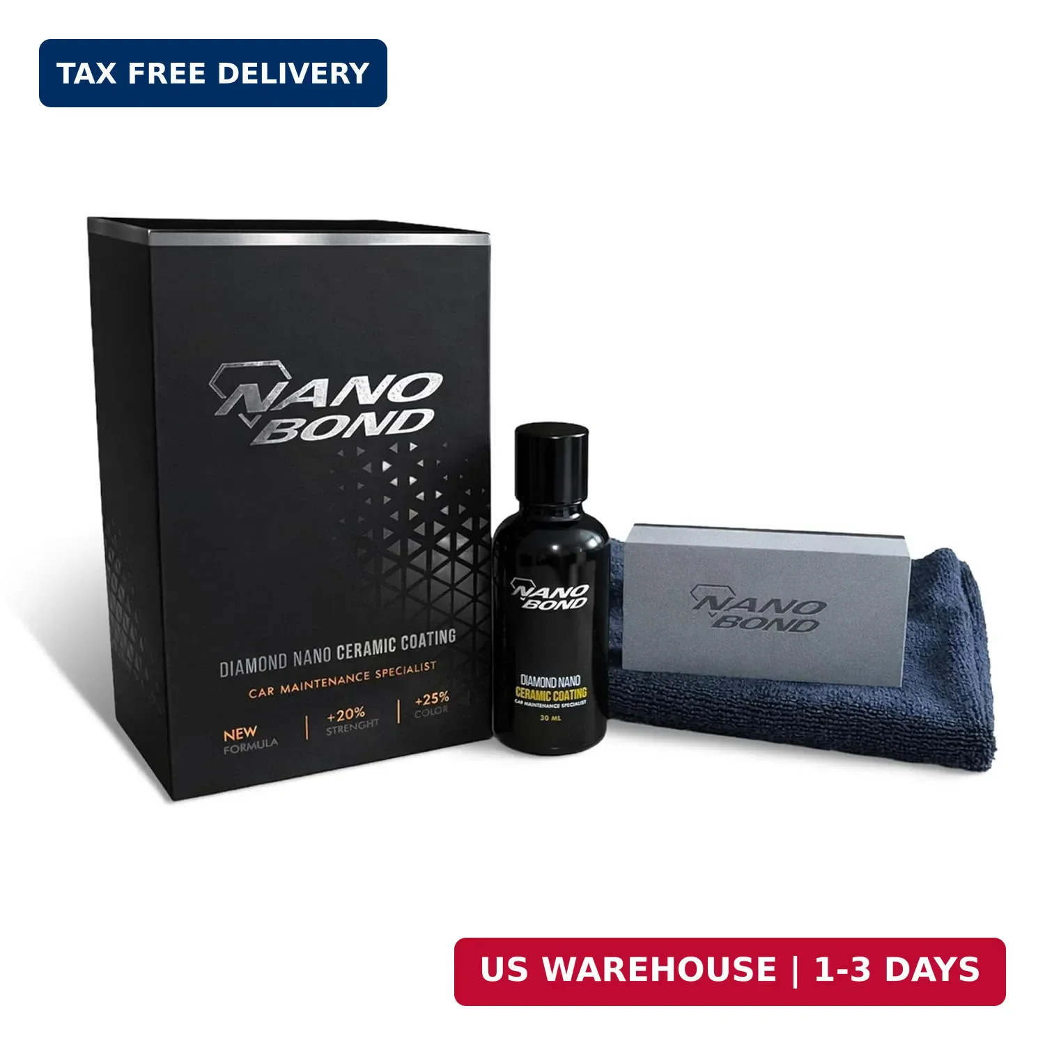 Nano Bond Ceramic Coating for Cars – 80% SiO2 Formula, Hydrophobic Paint Protect