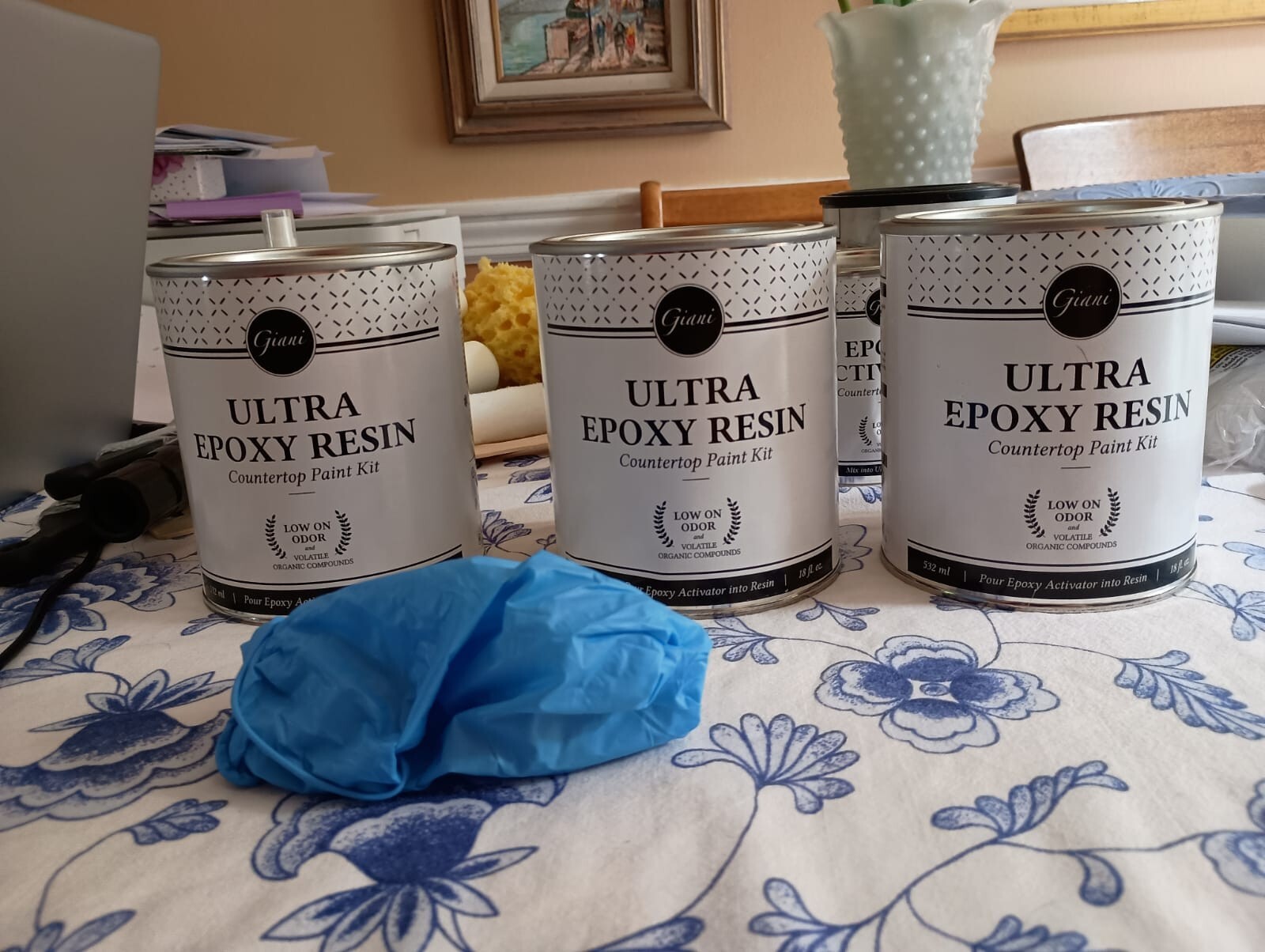 GIANI CARRERA WHITE MARBLE EPOXY COUNTERTOP PAINT KIT