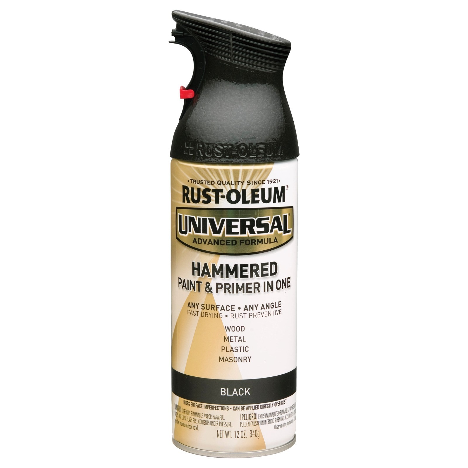 3 Pack Rust-Oleum Universal Hammered Gloss Black Spray Paint 12 oz