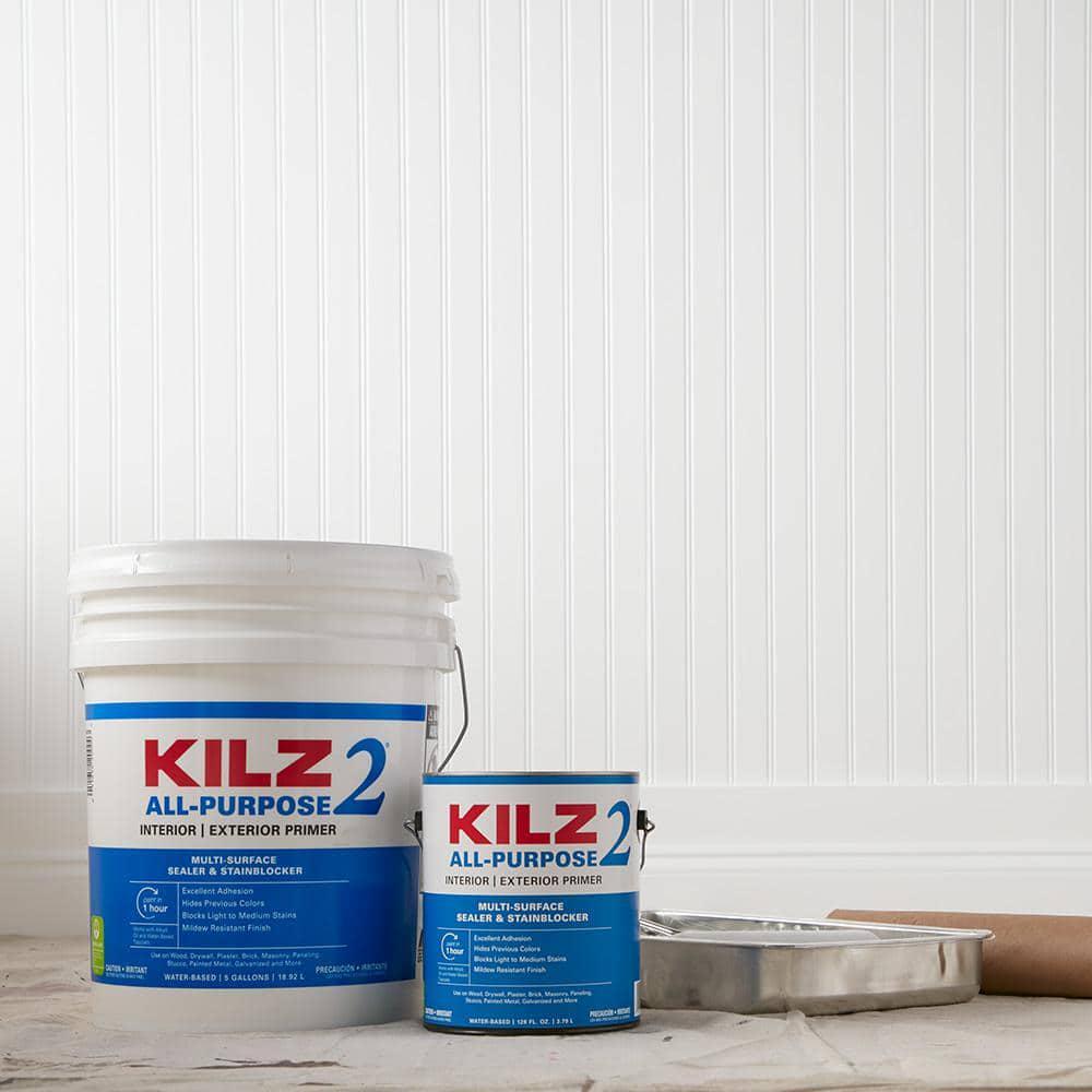2 Gal. Primer Sealer White Interior/Exterior Multi-Surface All Purpose Low Odor