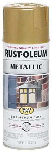 Rust-Oleum 7270830 Stops Rust Metallic Spray Paint, 11 oz, Gold Rush,