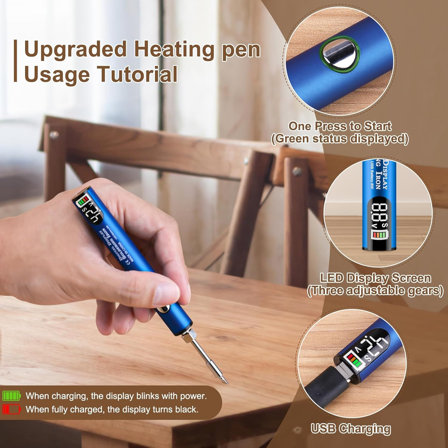 Laminate Wood Floor Repair Kit, Wax Melting Tool with Display, Hard Wax Filler,