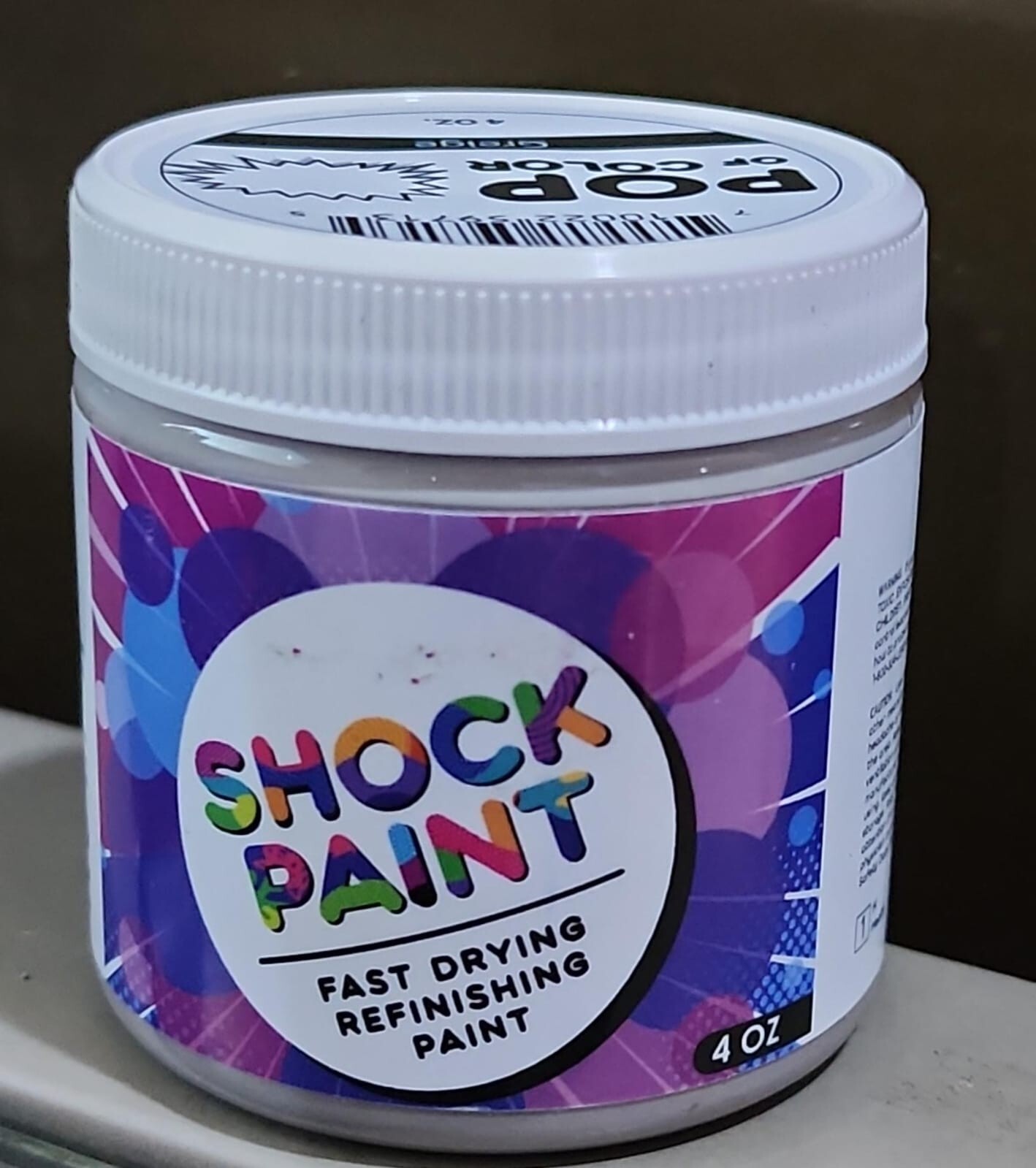 SHOCK PAINT REFINISHING PAINT ~ POP OF COLOR GREIGE 4 oz.