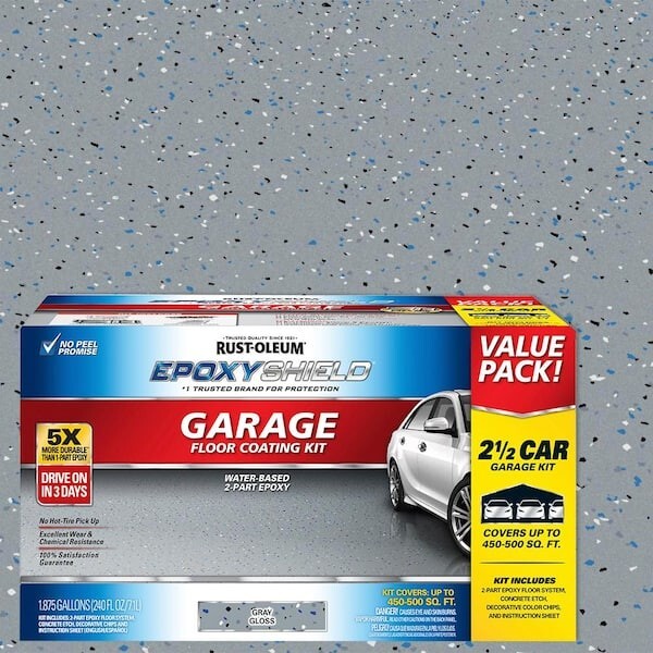 High-Gloss Car Garage Floor Kit 240 Oz GRAY Waterproofing Sealer Epoxy Paste NEW