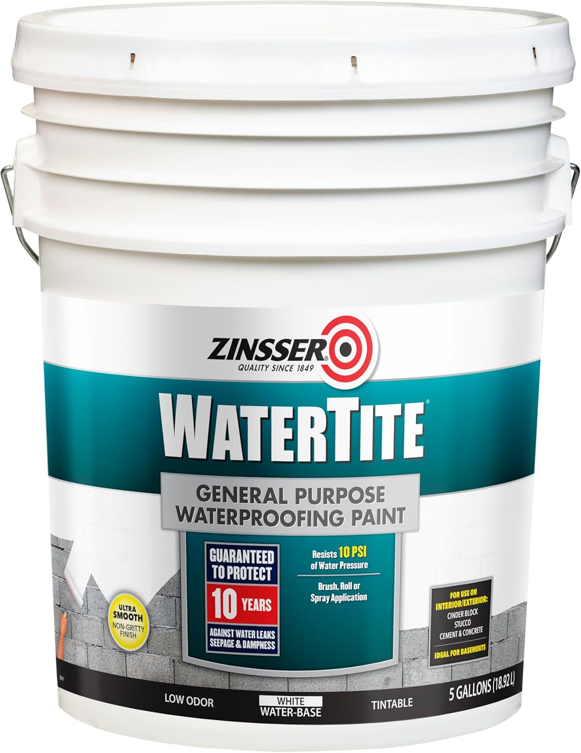 Watertite Waterproofing Paint, 5 Gallon – White General Purpose Solution