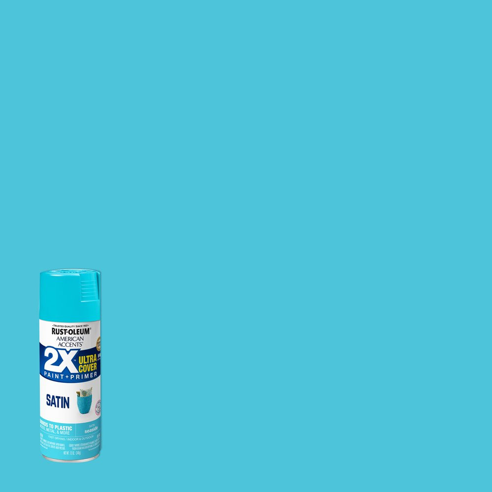 All Surfaces 2X Ultra Cover Satin Seaside Spray Paint & Primer Protection 12 Oz
