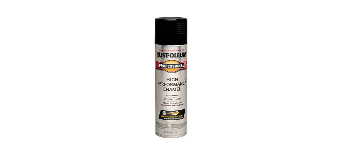 High Performance Enamel Spray Paint, Gloss, Black, 15 oz, Aerosol Can