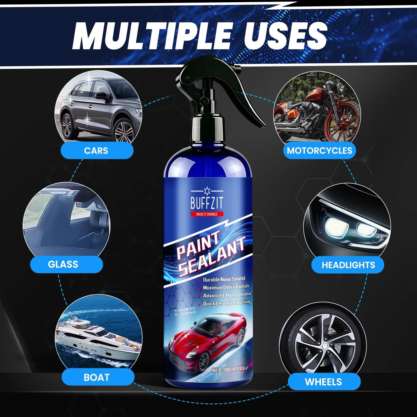 Paint Sealant Spray Quick Effect Coating Agent for High Gloss Shine & Protect…