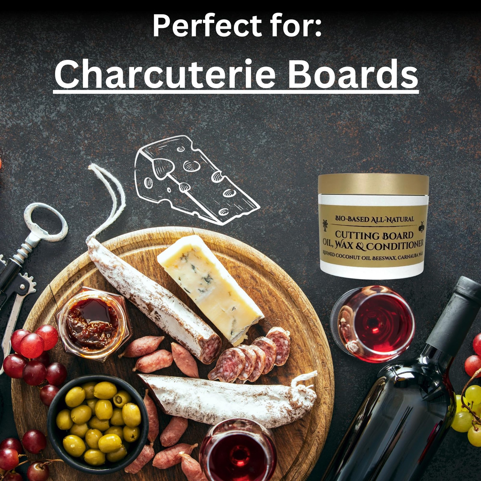 Cutting Board Oil, Wax, Conditioner, Food-Grade Mineral 5.7 Ounce (Pack of 1)