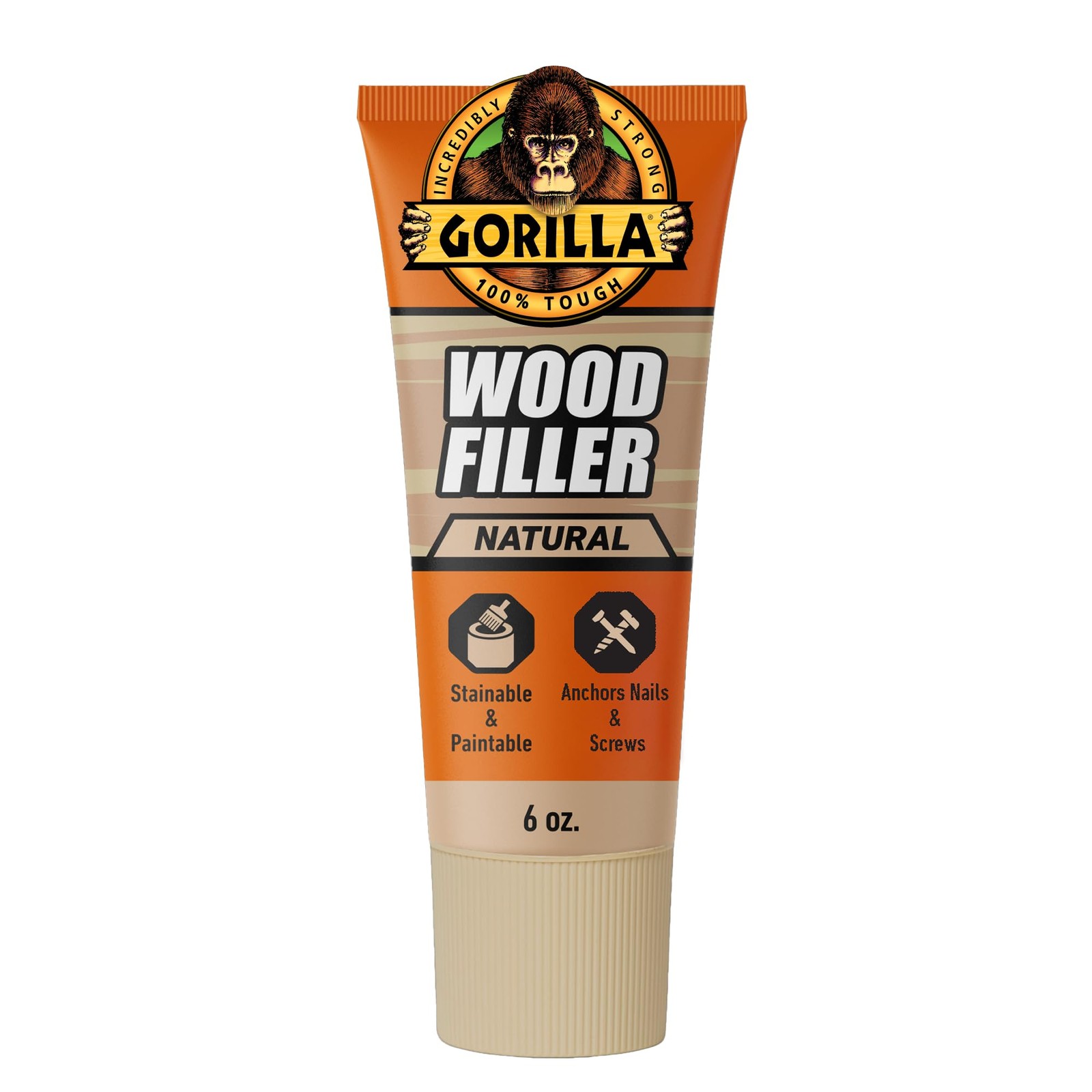 Gorilla All Purpose Wood Filler, Natural Color, 6 Ounce 1 – Pack,