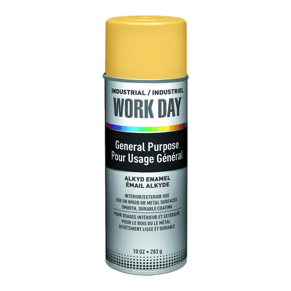 KRYLON INDUSTRIAL Spray Paint,VT Alkyd,Yellow,10 oz 207EM4 PK 12