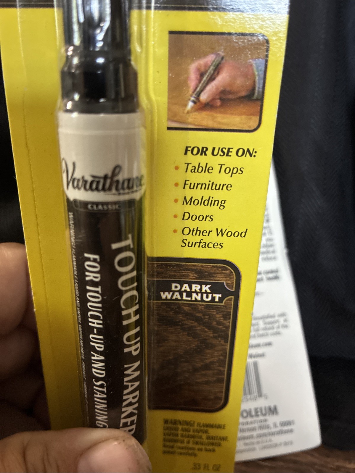 Lot 2 RustOleum Varathane Classic Stain Touch-Up Marker Dark Walnut .33 FL Oz