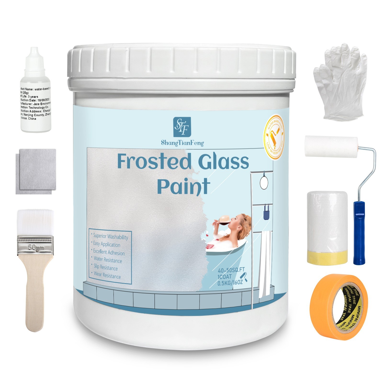 Frosted Glass Paint for Window-Window Privacy Paint, Waterproof UV Resistant16oz