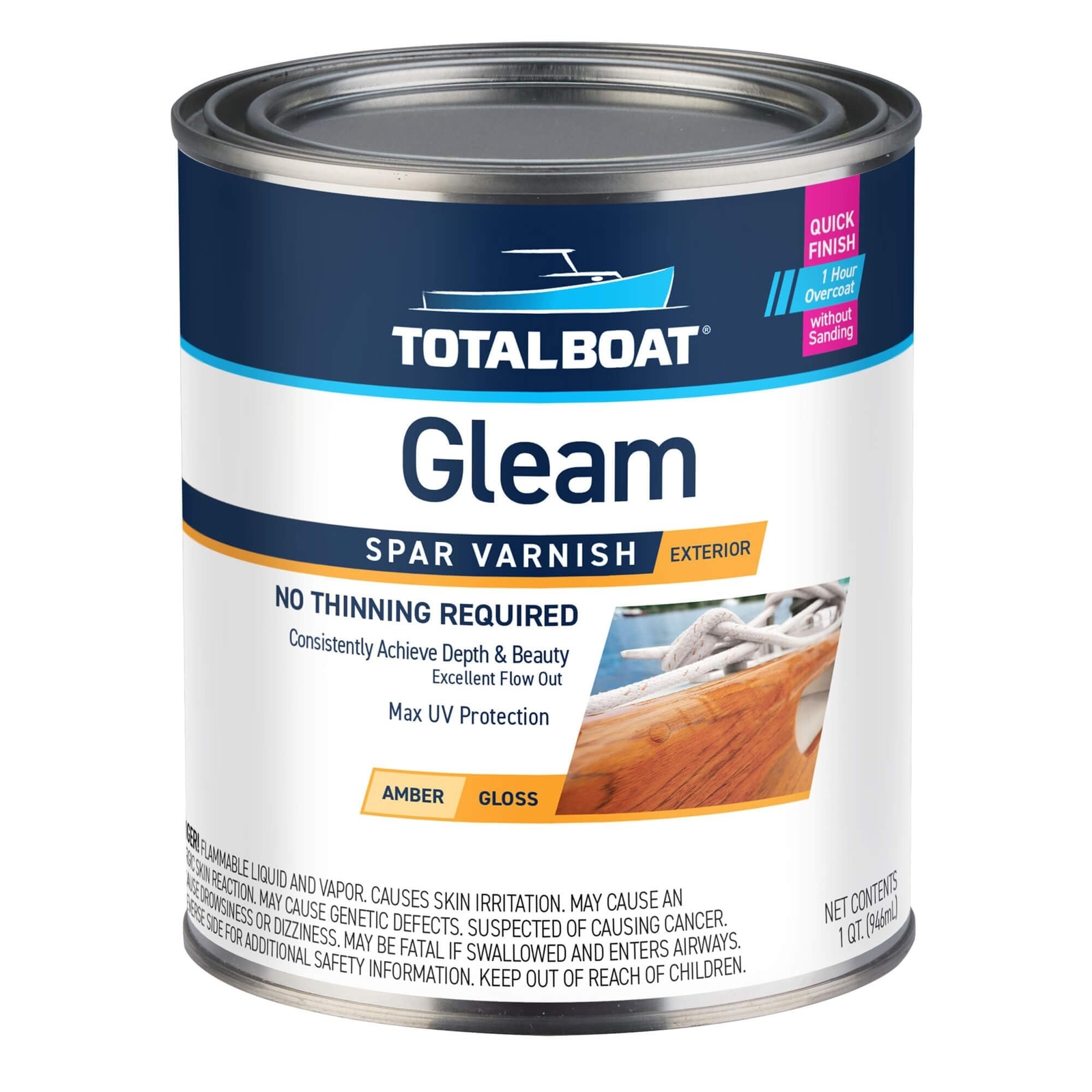 TotalBoat – 409314 Gleam Marine Spar Varnish, Gloss and Satin Polyurethane Fi…