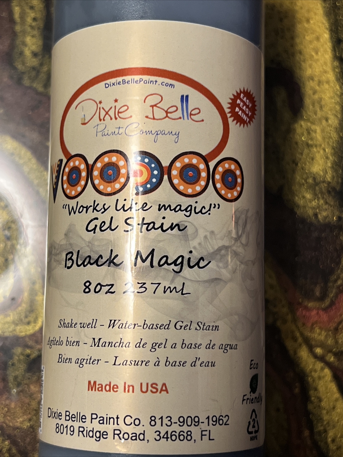 New Dixie Belle Paint VooDoo Black Magic Gel Stain Water-Based Translucent
