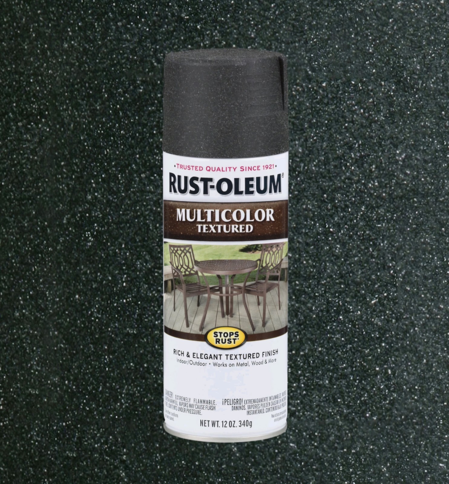 Rust-Oleum Textured Spray Paint Aged Iron Black 12 Oz For Metal Wood Concrete