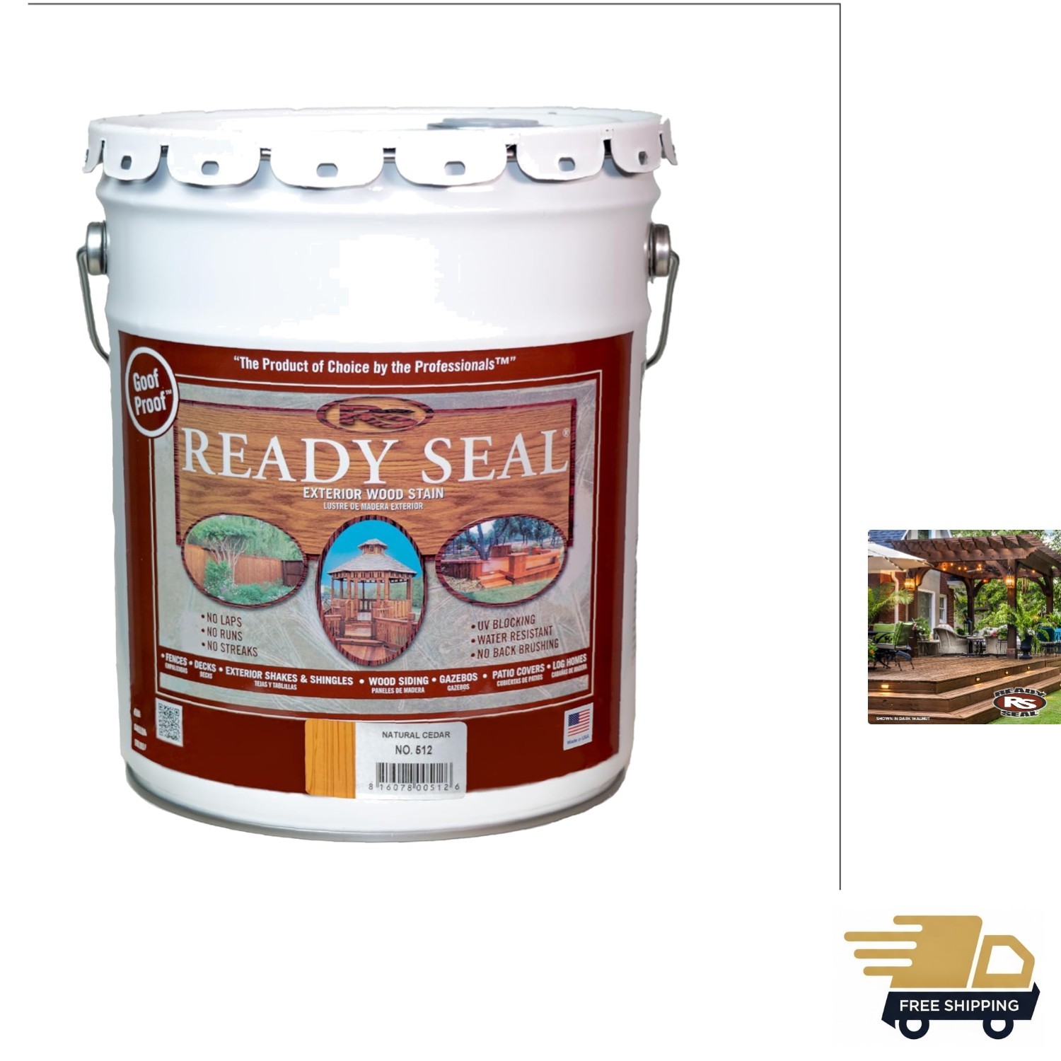 512 5-Gallon Pail Natural Cedar Exterior Stain and Sealer for Wood