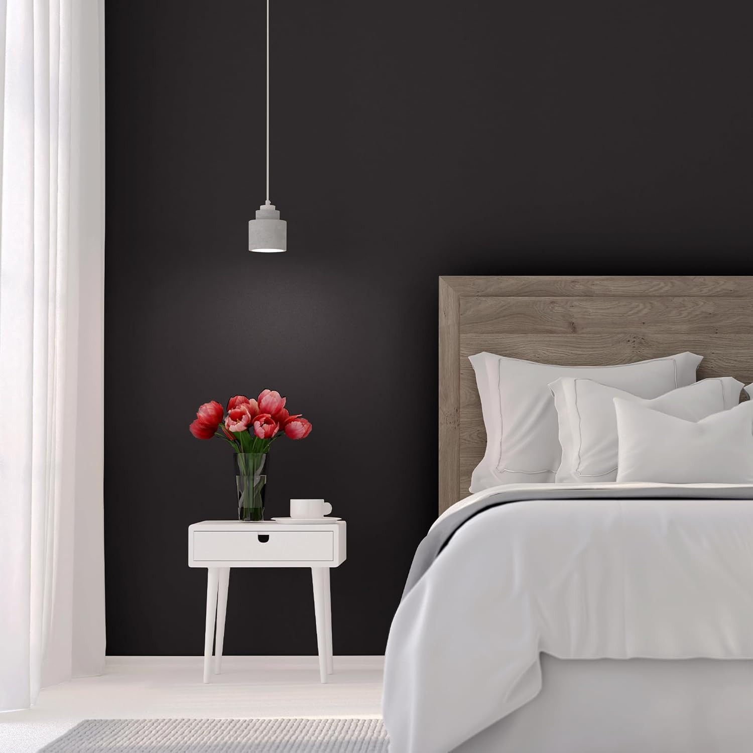 380218 Black Sure Color Interior Paint + Primer, Eggshell, 1 Gal