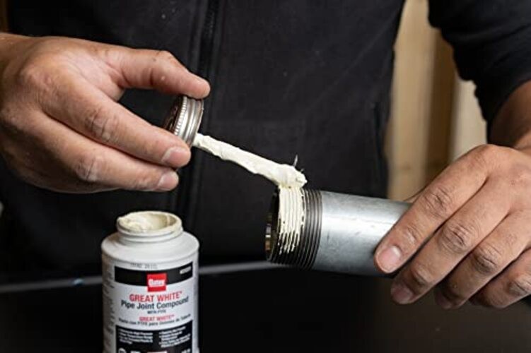 Pipe Thread Sealant 4 fl oz, Brush-Top Can, Great White Pipe Joint 4 oz