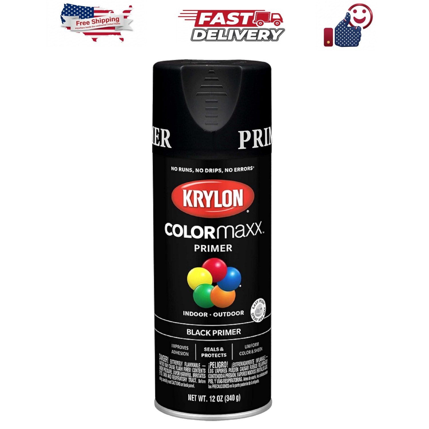 ColorMaxx Black 12 Oz. All-Purpose Spray Paint Primer – 1 Each
