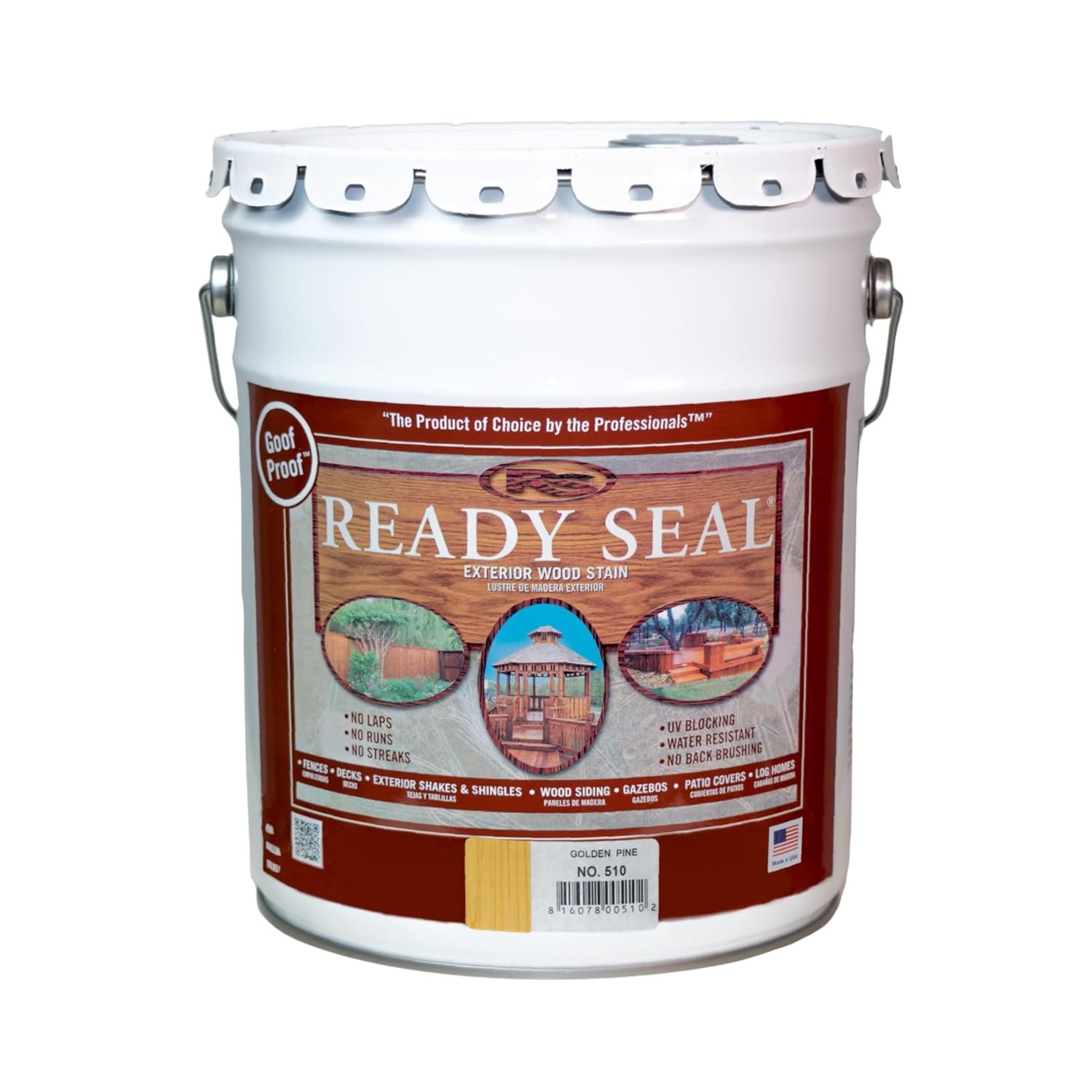 Golden Pine Ready Seal Exterior Wood Stain 5 Gallon Oil-Based Semi-Transparent