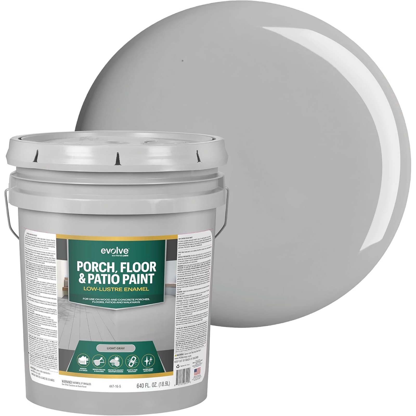 Evolve Porch & Floor Latex Coating Light Gray 5gal