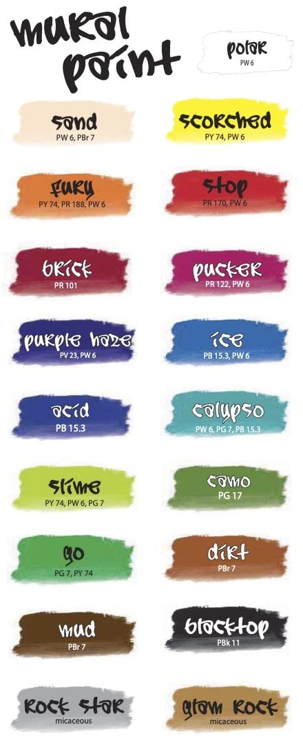 Mural Paint, Assorted Primary Colors, Pints, Set of 6