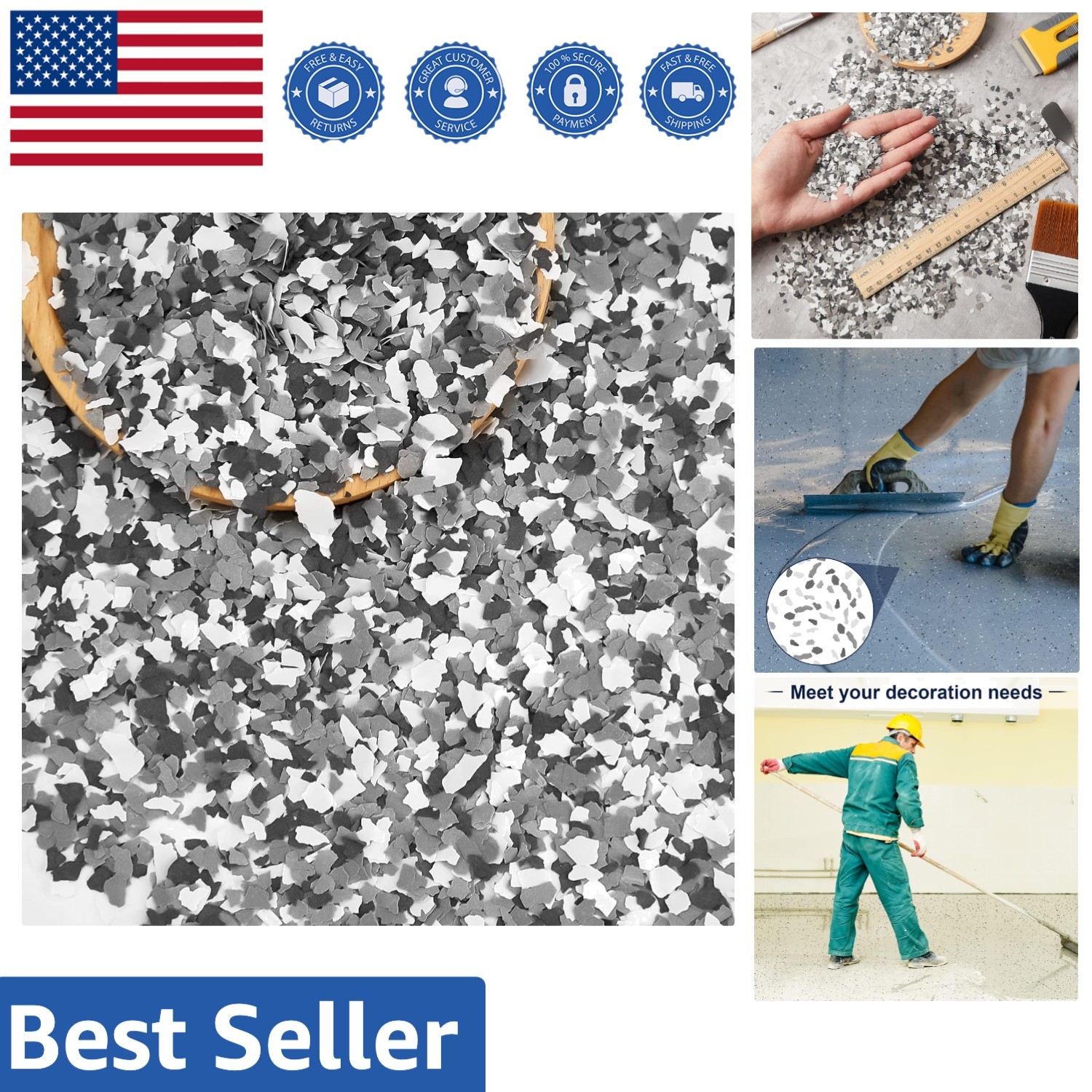 Luxury Epoxy Floor Flakes Blend – Decorative 700 g for Indoor & Outdoor Elegance