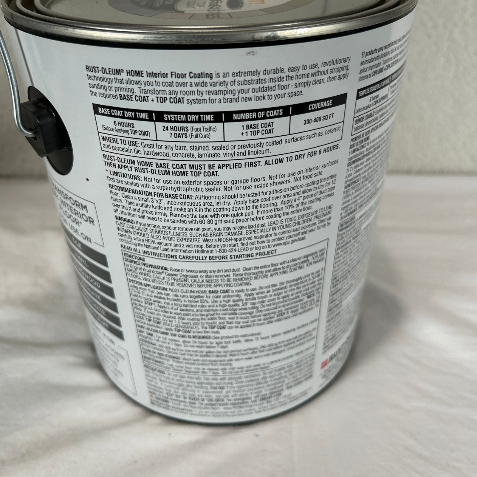 Rust-Oleum HOME Floor Coating Step 1 Base Coat Ultra White Tint Base 1 Gallon