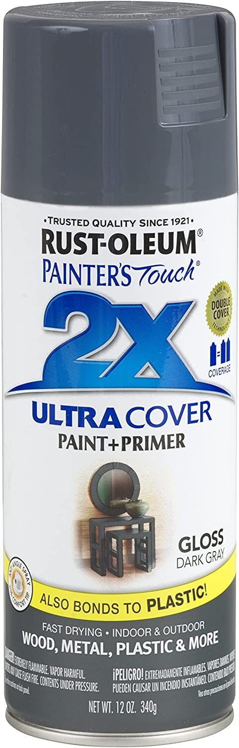 Rust-Oleum 249115 Painter’s Touch 2X Ultra Cover 12 Ounce Gloss Dark Gray