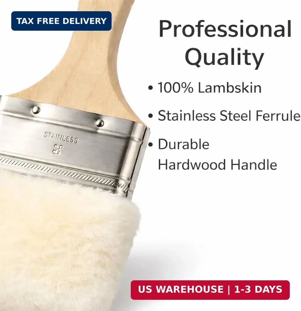 Lambskin Stain & Paint Brush – for use with All Latex and Oil Based Paints, Stai