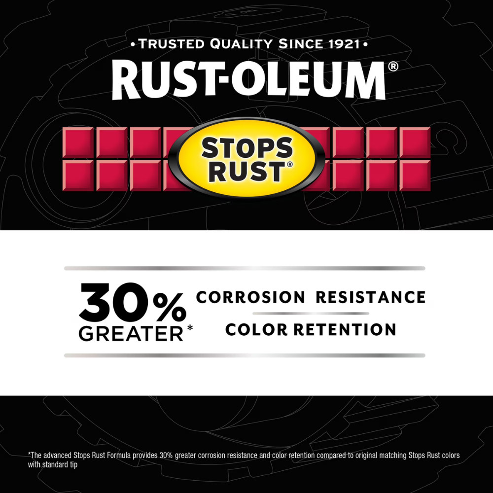 6 Pack Rust-Oleum Stops Rust Custom Sprays, 5-in-1 Flat Black Spray Paint, 12oz