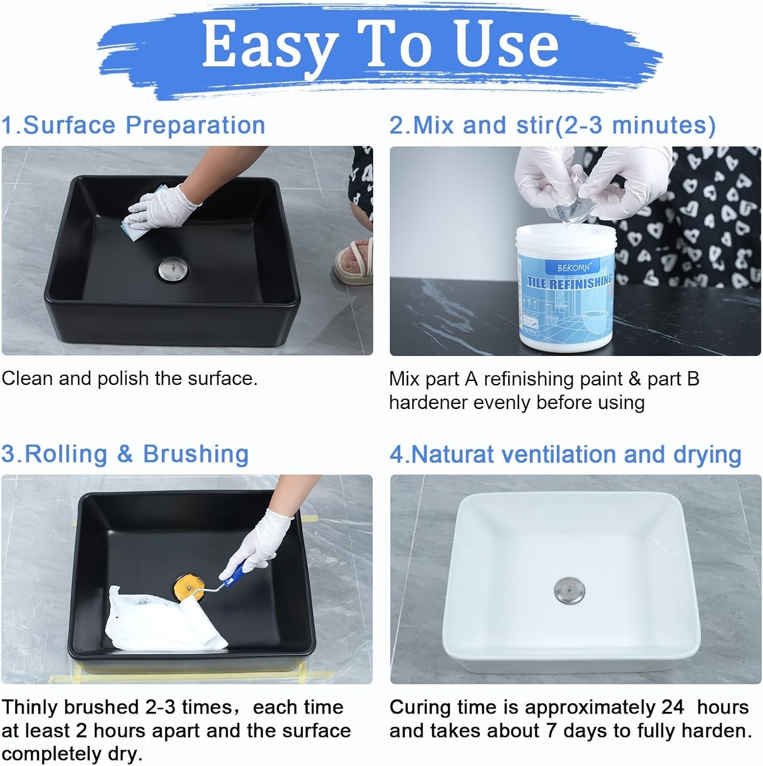 Durable White Bathtub Paint – 33oz Kit for Easy Refinishing in Kitchens & Baths