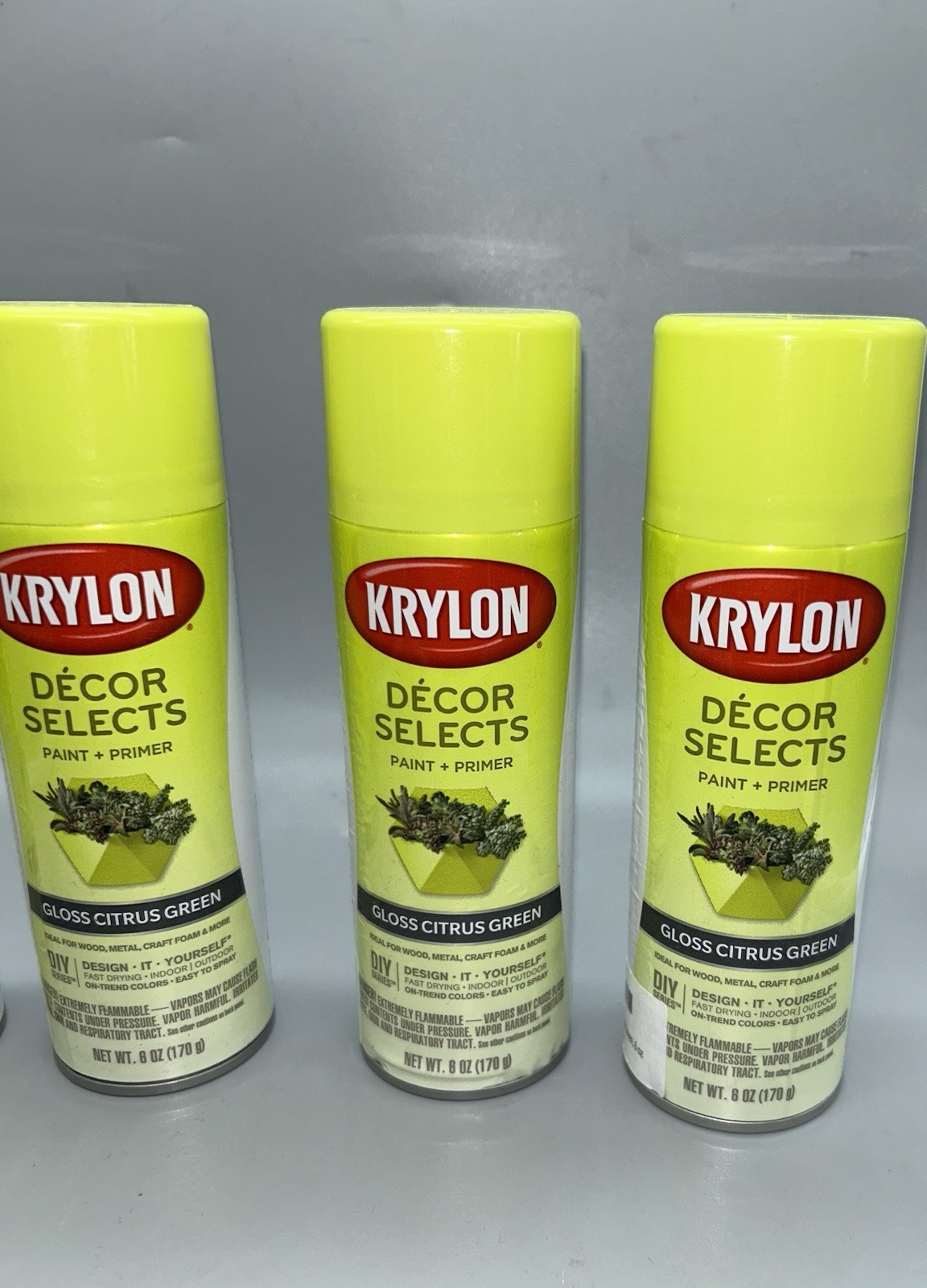 Krylon Decor Selects Spray Paint, Gloss Citrus Green, 8 Oz Lot (4)