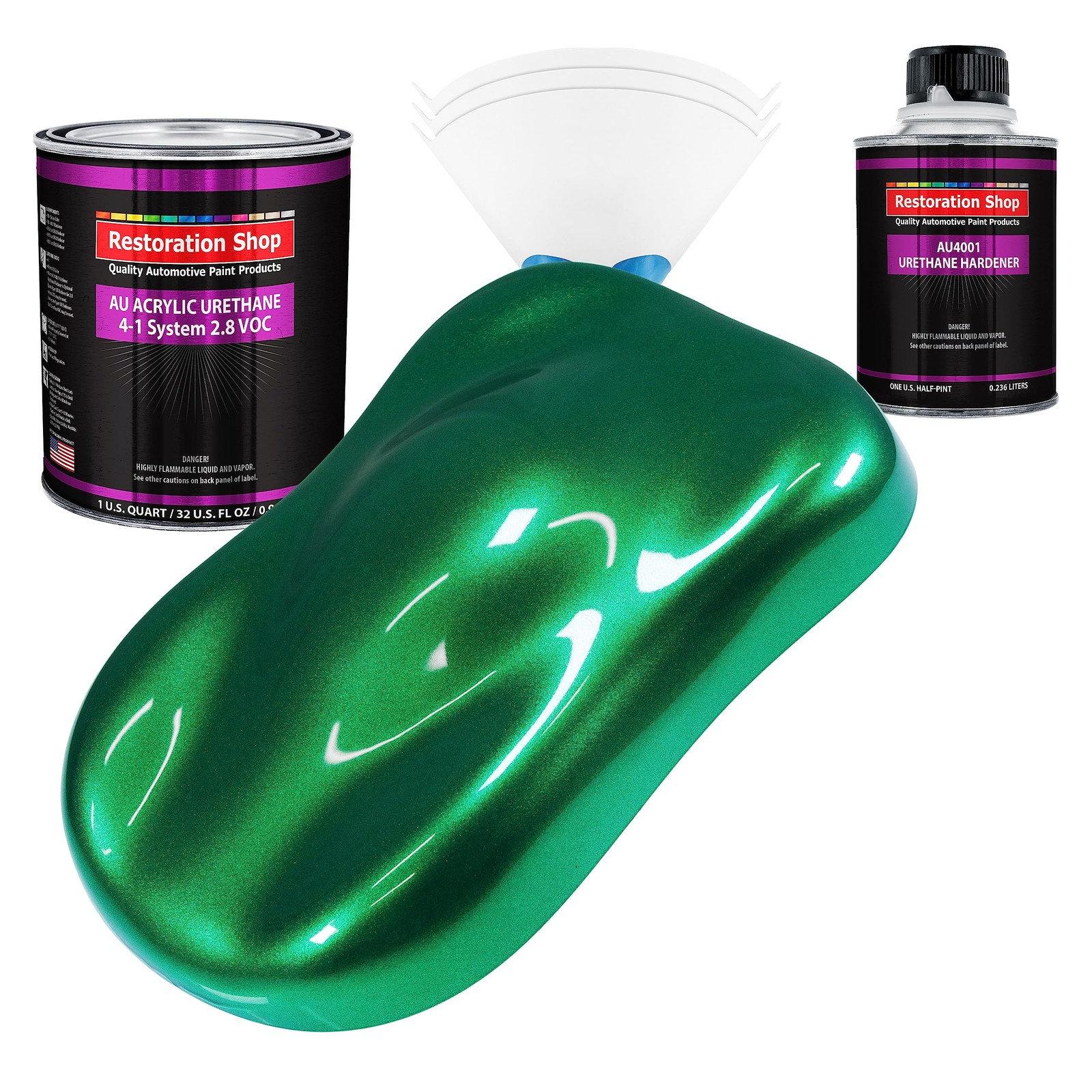 – Emerald Green Metallic Acrylic Urethane Auto Paint – Complete Quart Paint K…