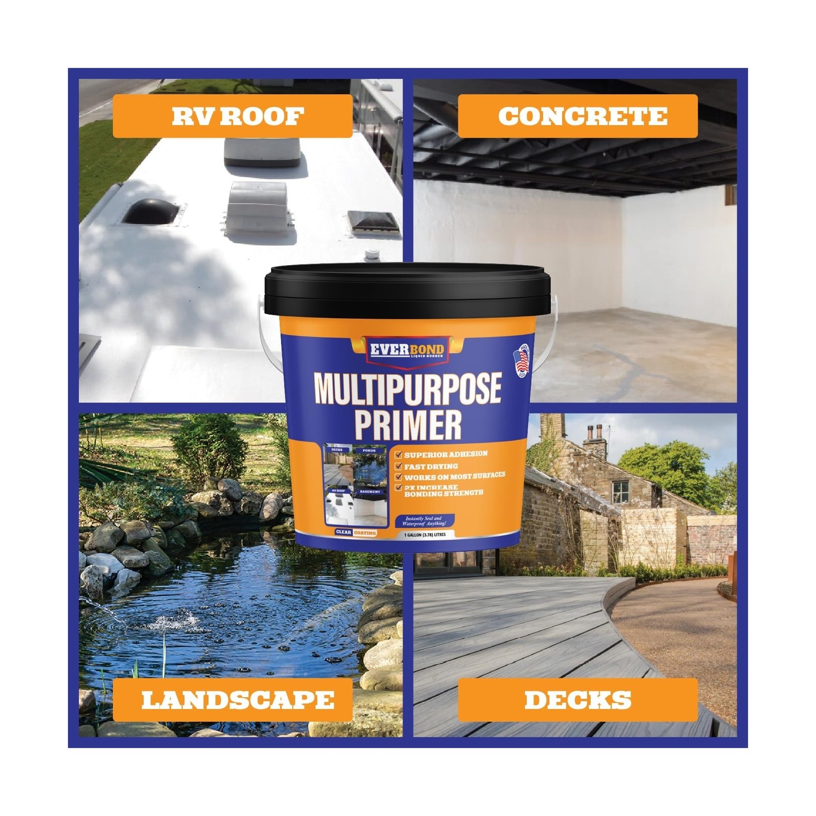 Everbond Multipurpose Primer – Primer for Roof Coatings – Use on EPDM Rubber,…