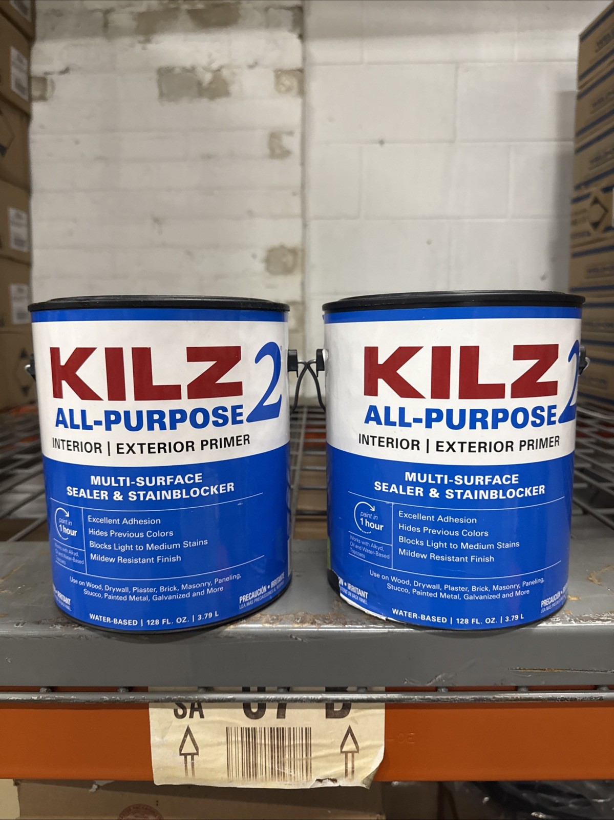 KILZ 2 Latex Interior/Exterior Sealer Stain Blocking Primer, White, (2 PACK)