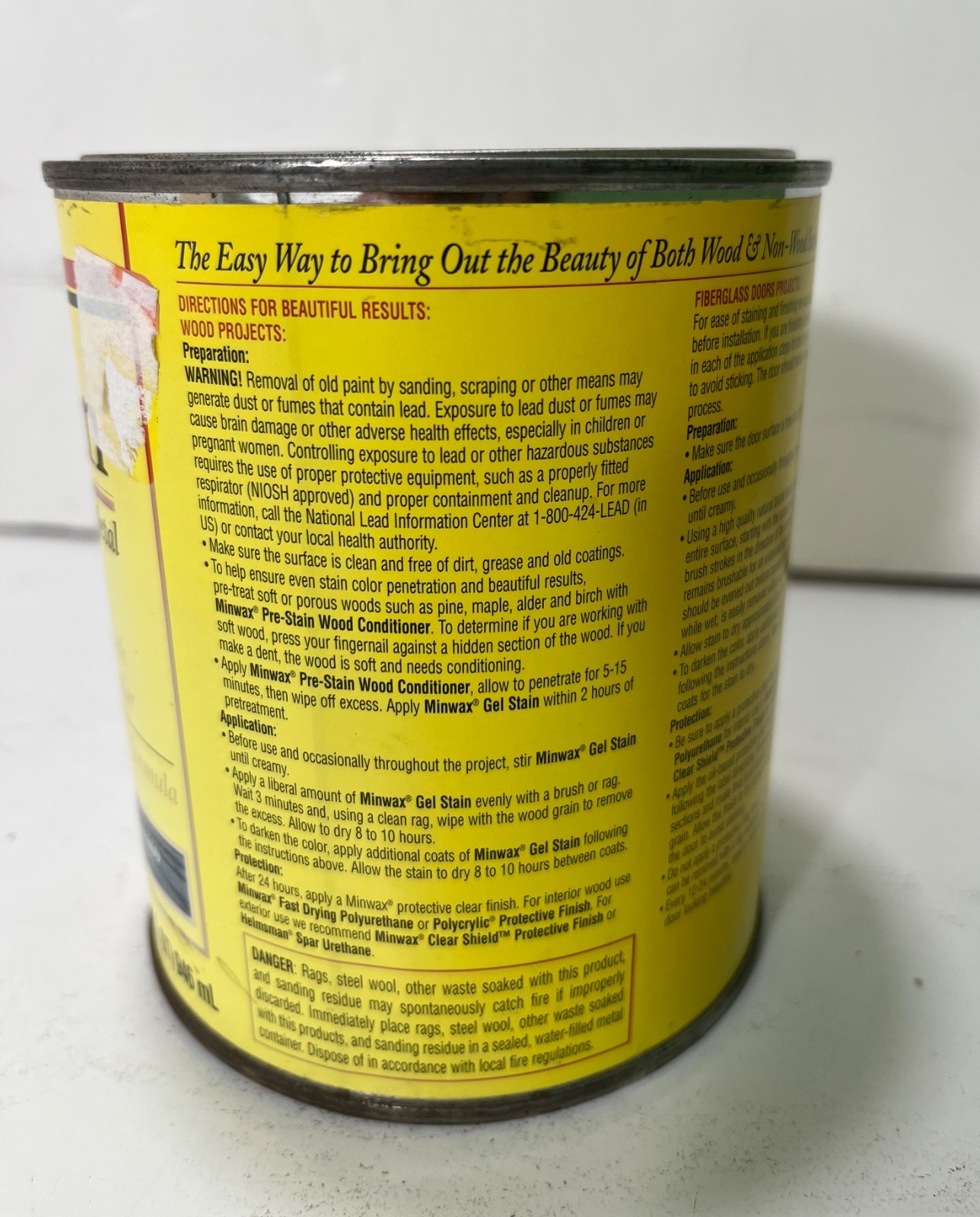 Discontinued Minwax Interior Wood Gel Stain RED ELM 609 – 1 Qt – Dented – NEW