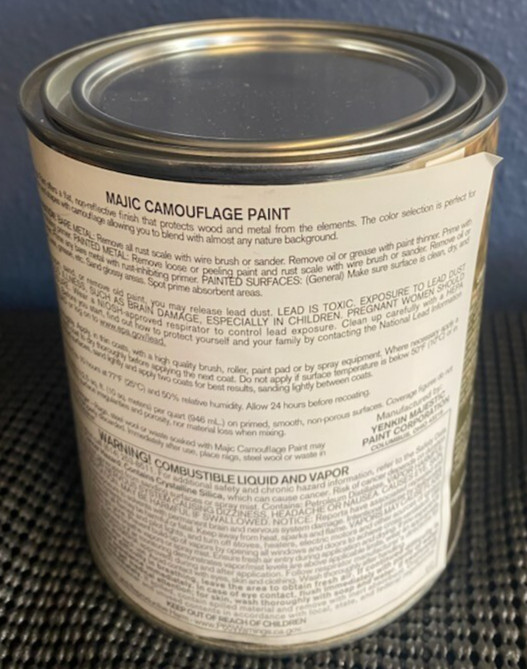 Majic Camouflage Paint Oil Base Flat Finish Khaki 8-0852-2 One Quart 946mL
