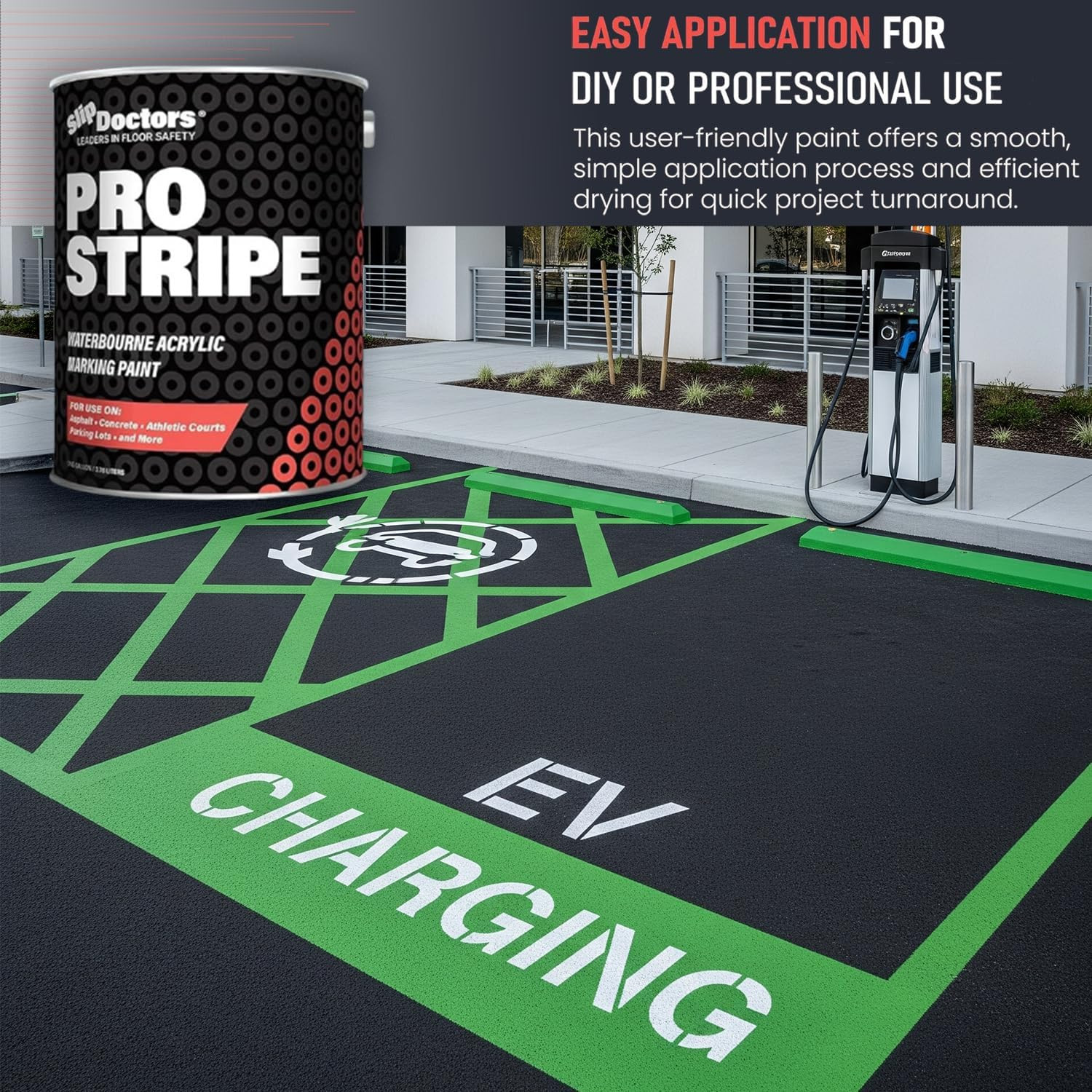 Pro Stripe Neon Green Line Marking Paint – 1 Gallon for Courts & Parking Lots