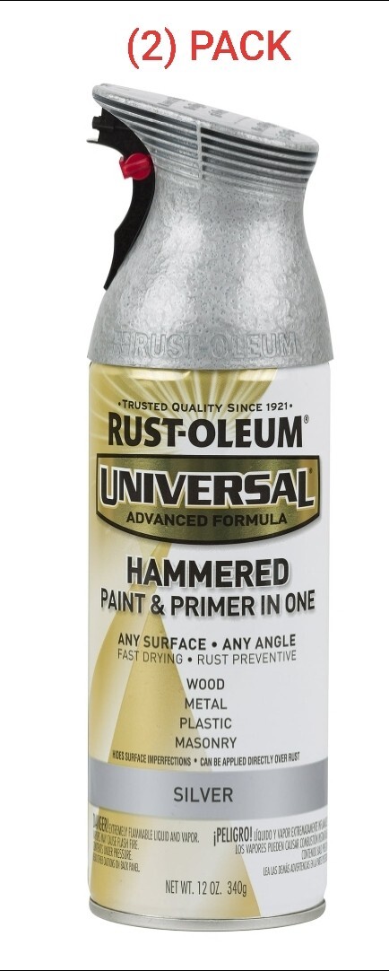 Rust-Oleum Universal•All Surface•Interior/Exterior Hammered Silver (2pk)✅FREE📬