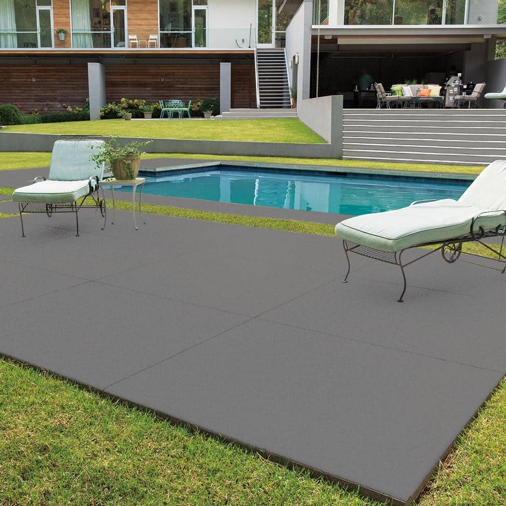 5 Gal. Gray Granite Grip Decorative Flat Interior/Exterior Concrete Floor