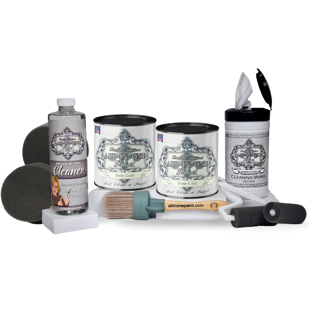 ALL-IN-ONE Paint 2 Quart Cabinet Paint Bundle – Iron Gate