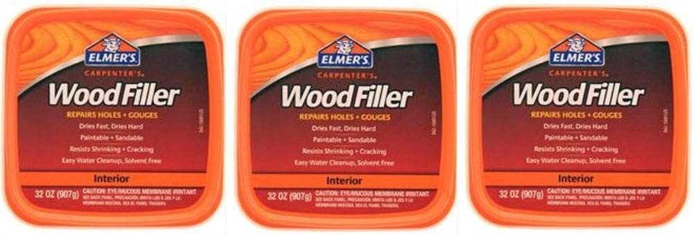 Elmer’s E842L Carpenter’s Interior Wood Filler, 32 Oz, Pack of 3