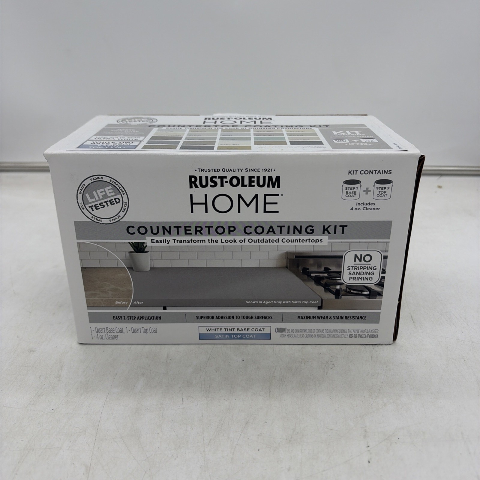 Rust-Oleum 384962 Home Countertop Kit Ultra White Tint Base with Satin Top-Coat