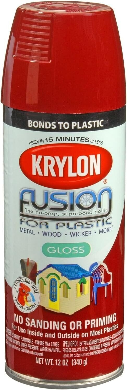 Krylon Fusion for Plastic Gloss Spray Paint 12 oz K02325007 Burgundy Spray