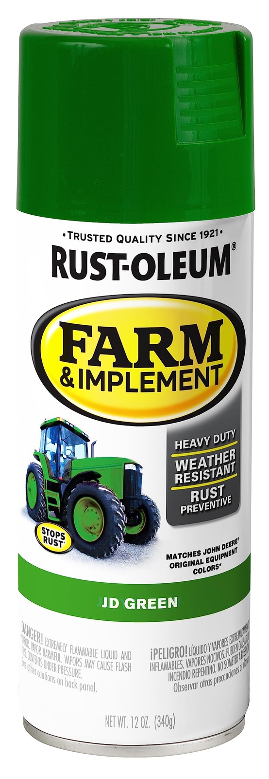 Rust-Oleum Farm & Implement Spray Paint 12 oz JD Green Tractor Equipment Coating
