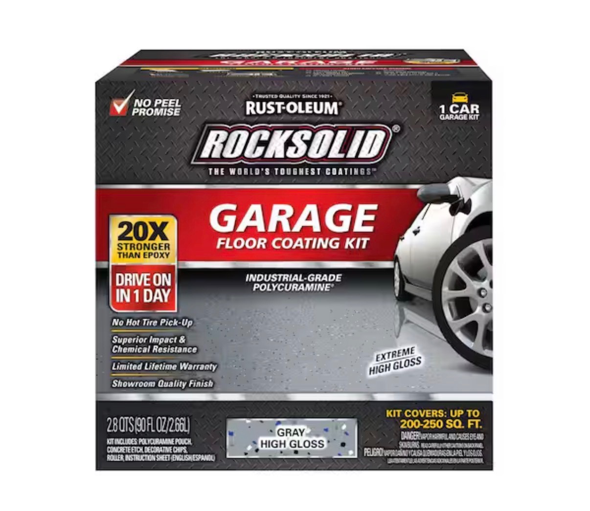 Rust-Oleum RockSolid Gray Polycuramine 1 Car Garage Floor Kit 90 oz