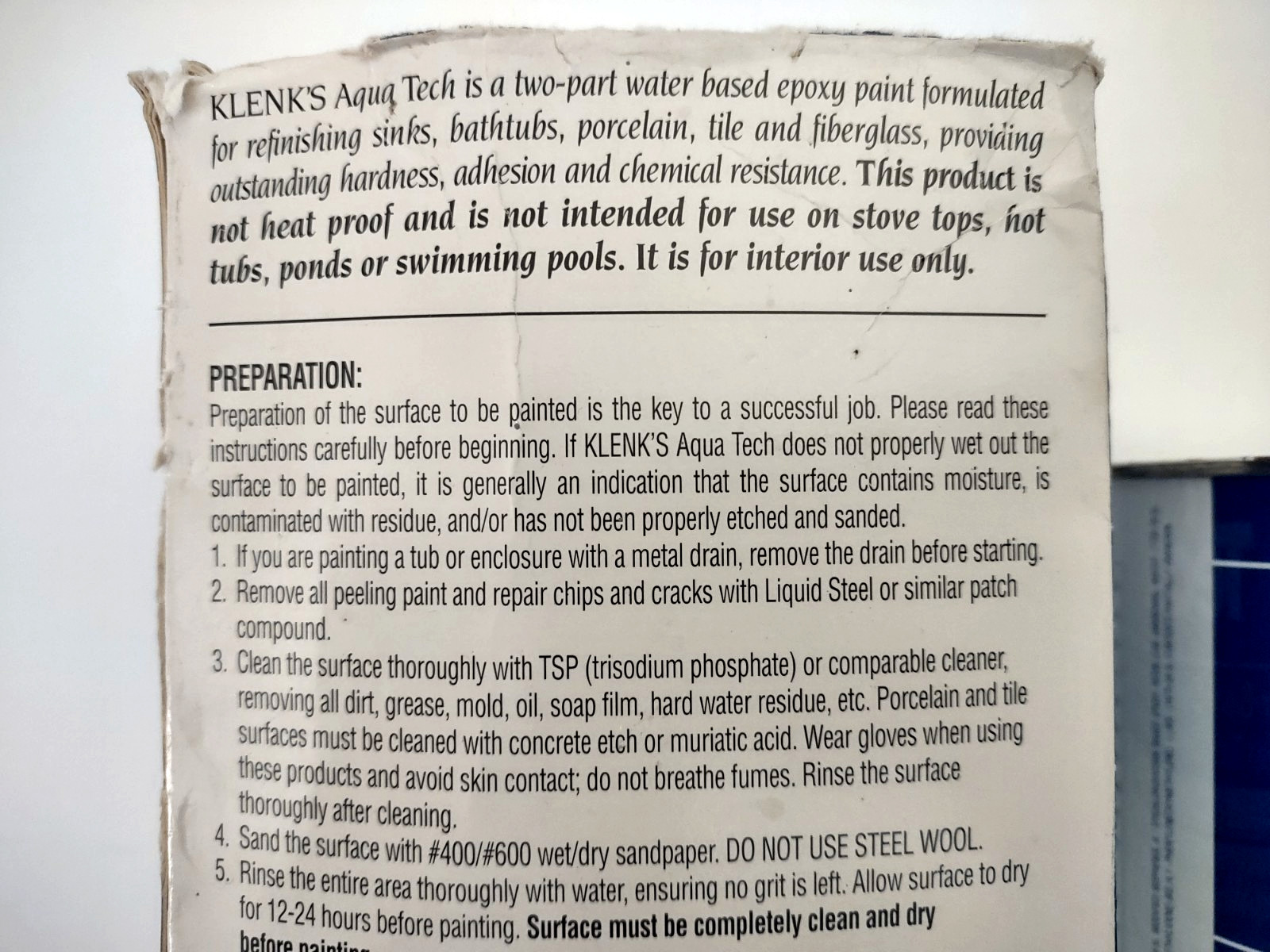 Zynolyte Klenks Aqua Tech Water Based Epoxy Enamel Tub & Tile Finish 48 Fl Oz