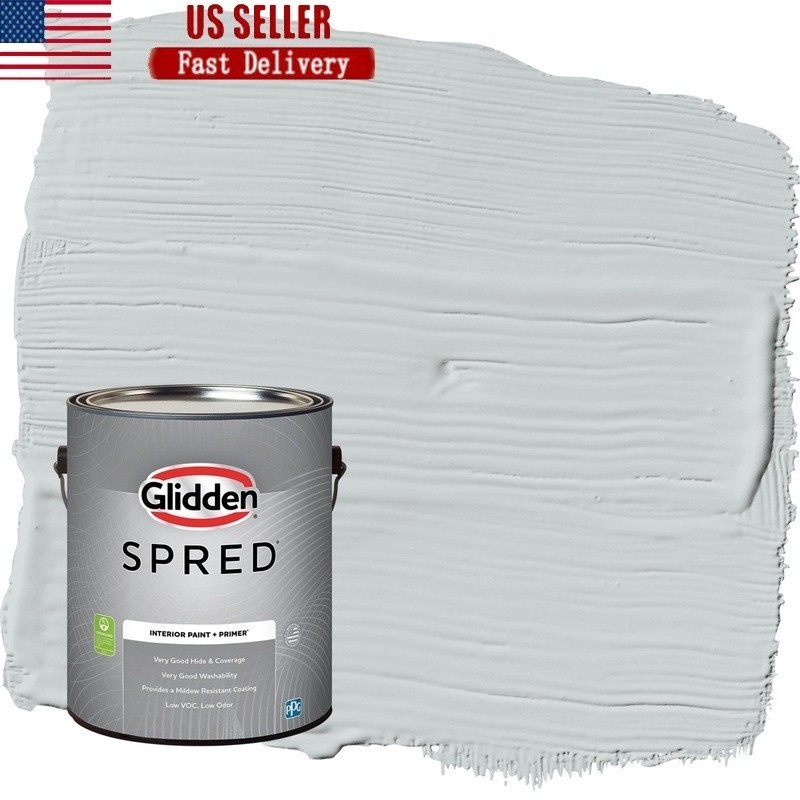 Spred Grab-N-Go Ghost Whisperer/Gray Blue Flat Interior Paint with Primer 1 Gal